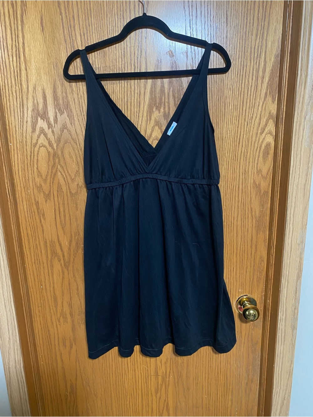 Black V-Neck Swim Coverup Dress